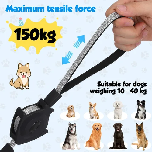 Miniatura 4 de Alipis Correa retráctil para perros pequeños, cuerda de tracción telescópica automática con mango ergonómico, agarre cómodo para entrenamiento