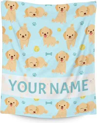 Miniatura 18 de Golden Retriever - Manta para niñas, tamaño de regazo de 30 x 40 pulgadas, manta de felpa suave y mullida, manta colorida y linda para sala de estar