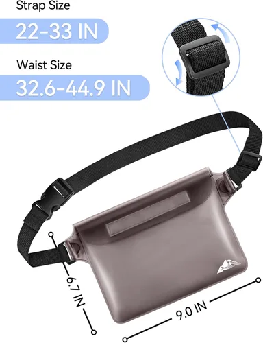 Miniatura 4 de HEETA Paquete de 2 bolsas impermeables, sensibles a la pantalla táctil, bolsa seca impermeable con correa ajustable para la cintura, mantiene tu