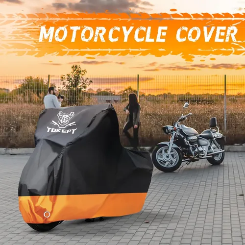 Miniatura 7 de Cubierta para motocicleta Tokept, impermeable para todas las estaciones y protección solar al aire libre, tamaño hasta 96 pulgadas