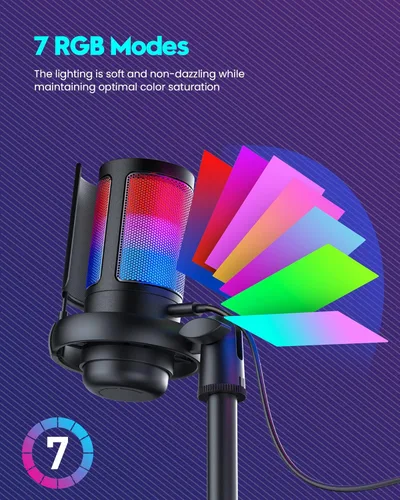 Miniatura 10 de Micrófono para juegos para PC: micrófono USB para Podcasts, Videos y Streaming - Micrófono condensador con silencio rápido y Filtro Pop - Micrófono