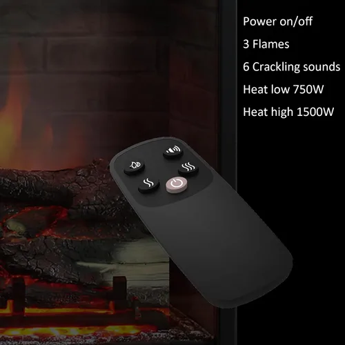 Miniatura 6 de RICHFLAME Gavin 23 Pulgadas Chimenea Eléctrica de Inserción con Tronco y Altavoz, Diseñada para Montaje en Pared, Apertura para Quema de Madera
