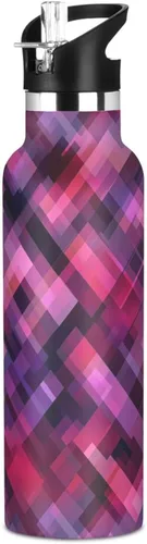 Miniatura 8 de Diamond Teal Royal Blue Double-Wall Insulation Reusable Water Bottle Insulated with Straw Lid BPA-Free Leak Proof for Sport Gym Outdoor Travel School