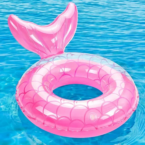 Miniatura 21 de MoKo Anillo de natación inflable, lindo flotador de piscina, decoración de tubo, tubos de natación, piscina al aire libre, playa, flotadores de Azul