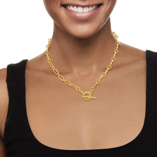 Miniatura 2 de Ross-Simons Italian 18kt Gold Over Sterling Paper Clip Link Necklace