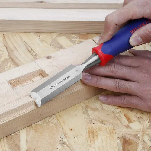 Miniatura 4 de WORKPRO W043007 Cincel para madera, hoja ancha de 1 pulgada, construcción de acero al cromo-vanadio (paquete individual)