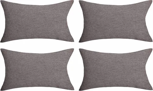 Miniatura 28 de Demetex Fundas de almohada de exterior de 16 x 16 pulgadas, impermeables, fundas de almohada decorativas de lino para sala de estar, balcón, jardín