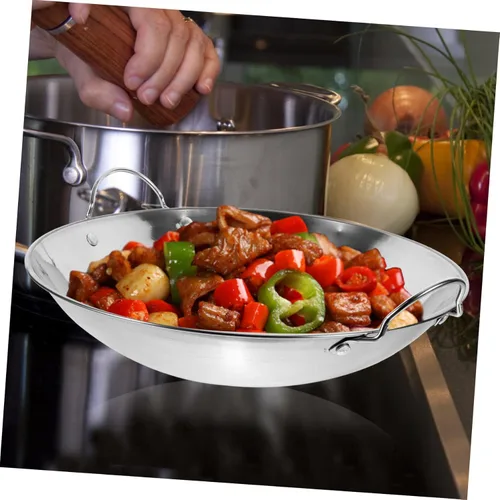 Miniatura 4 de GANAZONO Olla de acero antiadherente para el hogar olla pequeña para cocinar olla caliente cocina acero doble asas fácil de limpiar estilo aleatorio