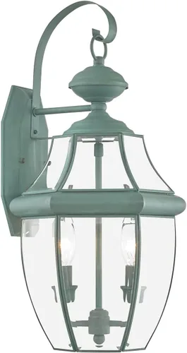 Miniatura 13 de Livex Lighting 2251-07 Monterey - Farol de pared de latón macizo con 2 luces para exteriores con cristal biselado transparente, 20.25 x 10.5 x 20.25