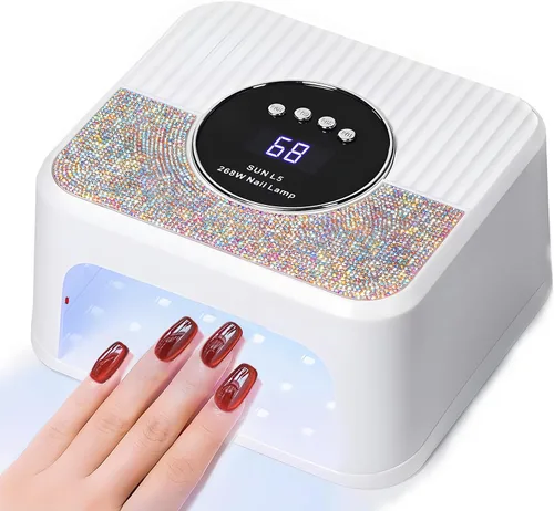Lámpara de uñas LED UV de 268 W, gel para esmalte de uñas, secadora UV con 4 temporizadores, 45 cuentas de lámpara y sensor automático, herramientas