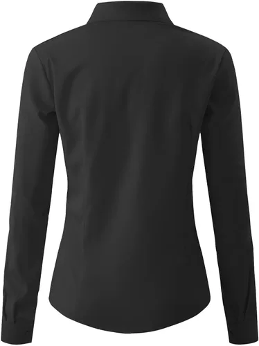 Miniatura 3 de Jonivey - Camisa de vestir de manga larga elástica con botones para mujer, suave, sin arrugas, para trabajo, casual, negocios, oficina