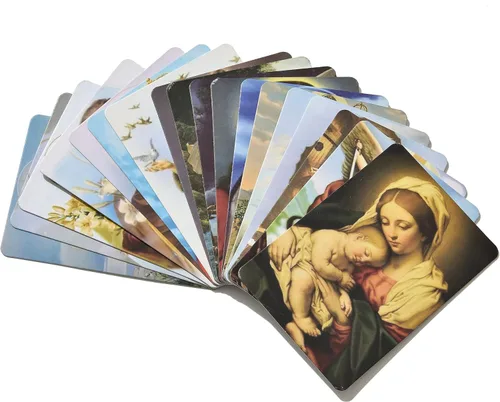 Miniatura 4 de Tarjetas sagradas católicas de oración con caja de metal, regalos católicos, tarjetas sagradas surtidas con santos católicos y oraciones, 144