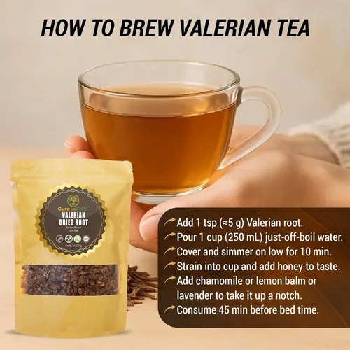 Miniatura 6 de Cure wid Pure Raíz de valeriana orgánica para apoyar el sueño, corte de 4 onzas / 4.02 oz, té de raíz de valeriana tamizado y no irradiado suelto