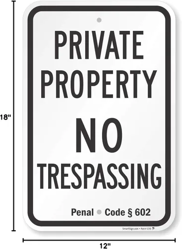 Miniatura 6 de SmartSign Señal de California No Trespassing con el código penal oficial de California 602 12 x 18 pulgadas - 63 mil de grosor, libre de óxido