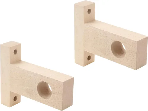 2 soportes de madera sin terminar para cortinero, soporte de extremo de armario, soporte para barra de 1.181 in/1.18 pulgadas