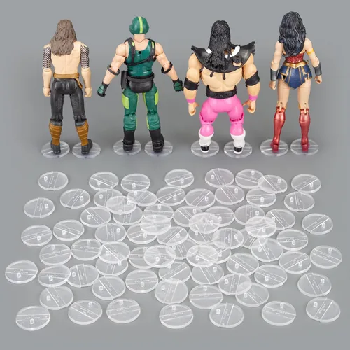 Miniatura 8 de SIXPOINTS 70 piezas de soporte para figuras de acción de 6 pulgadas, base de plástico negro, soportes de soporte de modelo compatibles con figuras