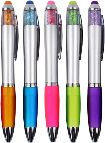 Miniatura 7 de MiSiBao Bolígrafos para pantallas táctiles, tinta negra, punta media de 0.039 pulgadas, con cristales y agarre cómodo (8 unidades + 3 repuestos)
