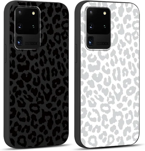 Miniatura 34 de 2 Pack Funda con lindo estampado de chita para Samsung Galaxy S22 Ultra 5G de 6.8", Fundas con patrón de leopardo de lujo, diseño de silicona suave