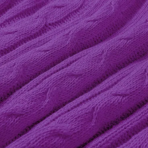 Miniatura 4 de Hugncmy Conjunto de pantalones de suéter de cuello redondo de color sólido para mujer