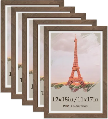Miniatura 59 de VCK Paquete de 2 portarretratos de 5 x 7, color negro, de madera de alta gama con vidrio templado, para fotos de 4 x 6 con paspartú o 5 x 7 sin