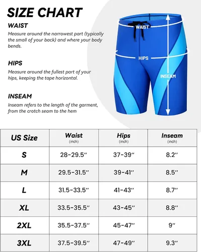 Miniatura 7 de Runhit Swim Jammers for Men, UPF 50+ Men's Athletic Swimwear Jammers, Endurance Swimsuit for Training Racing