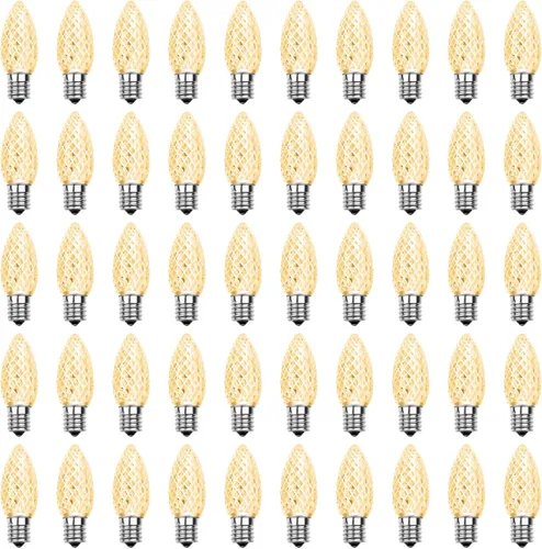 Miniatura 15 de Meconard Bombillas LED C9 de repuesto para Navidad, bombillas LED inastillables C9 para luces de Navidad para interiores y exteriores, base