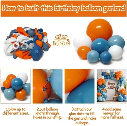 Miniatura 4 de Arco de globos de color azul polvoriento, kit de guirnalda de globos de látex para baby shower, cumpleaños, despedida de soltera, boda, graduación