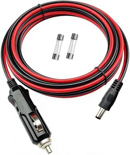 12/24V DC Cargador de coche Cable de alimentación automático 6.6FT/6.6 ft - Encendedor de cigarrillos de coche enchufe macho a DC 0.217x 0.083 in