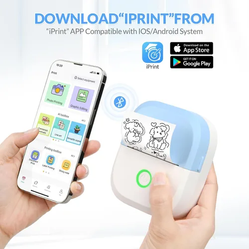 Miniatura 4 de mafiti Mini impresora adhesiva portátil térmica sin tinta inalámbrica Bluetooth para teléfono con dibujo AI, para notas de estudio, fotos, álbumes