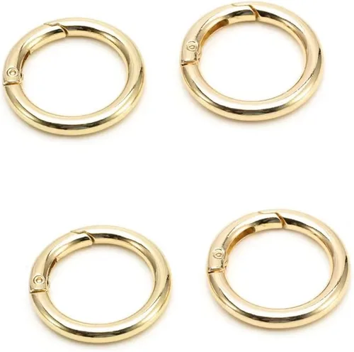 Miniatura 2 de 3/4 inch 4 pcs Keyrings Buckle, Bags,Purses for Round Carabiner,Carabiner Ring Metal O spring Ring Trigger Clips