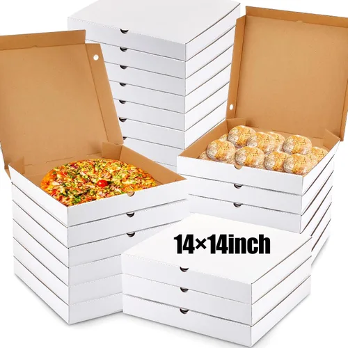 Miniatura 7 de PerKoop 100 cajas de pizza de 12 x 12 pulgadas a granel de cartón vacío de 12 pulgadas, caja de pizza cuadrada reutilizable para comida para llevar