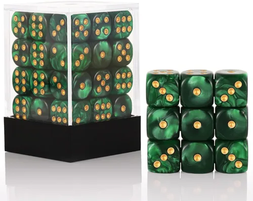 36 de paquete de dados de 12 mm de 6 caras MINI, juego de dados de patrón de perla, dados estándar de 6 caras para Yahtzee, Bunco o enseñanza de