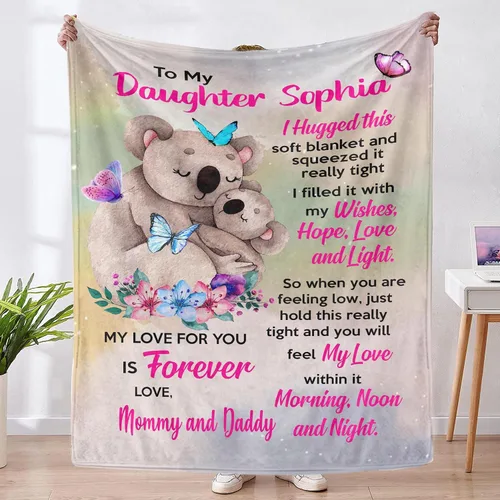 Miniatura 10 de Manta personalizada para hija de papá, mamá a hija, regalos para hija de papá, mamá, regalos de cumpleaños para hija, para hija increíble de papá