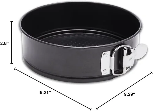 Miniatura 7 de HIWARE Molde para Cheesecake Antiadherente de 9 Pulgadas Molde Desmontable con Fondo Extraíble/A Prueba de Fugas - Negro