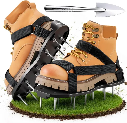 Miniatura 10 de Ohuhu Zapatos Aireadores de Césped para Hierba: Zapatos de Aireación de Instalación Gratuita con Pala de Acero Inoxidable, Sandalias Aireadoras