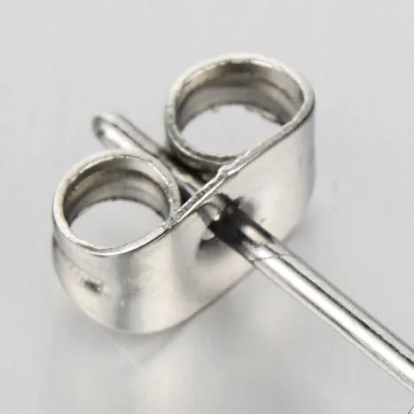 Miniatura 4 de Par de pendientes unisex de acero inoxidable para hombre y mujer