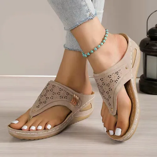 Miniatura 2 de Sandalias ortopédicas para mujer, sandalias de cuña con soporte de arco, sandalias de playa cómodas y elegantes para el verano 2025