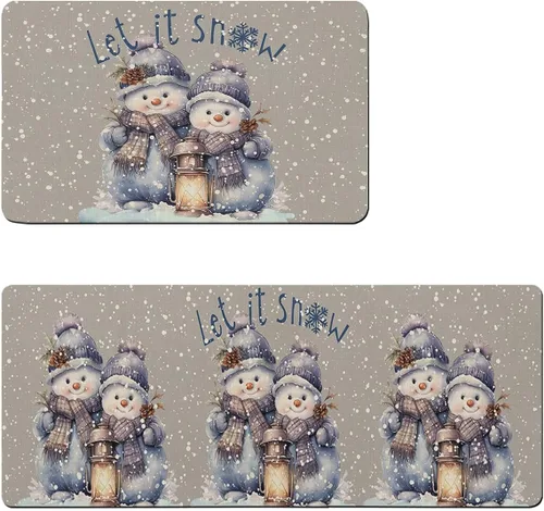 Miniatura 6 de Tapete de baño de muñeco de nieve gris para bañera, antideslizante, de secado rápido y absorbente, tierra de diatomeas, fregadero, dormitorio