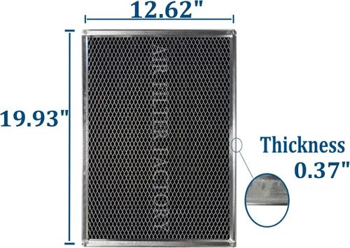 Miniatura 2 de Air Filter Factory Filtro de ventilación de carbón de carbón para campana extractora de 12-5/8 x 19-15/16 x 3/8 pulgadas, paquete de 2