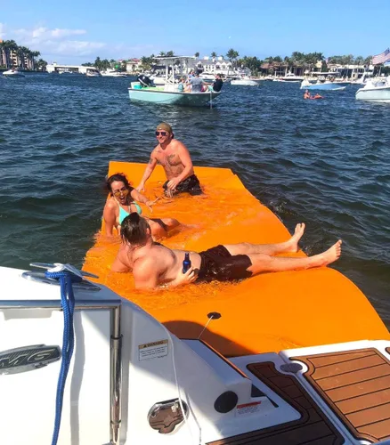 Miniatura 7 de SOWKT Aqua Lily Pad - Tapete flotante para lago y piscina, tapete flotante de espuma de 18 x 6 y 8 x 4 pies para barco, tapete de agua, almohadilla