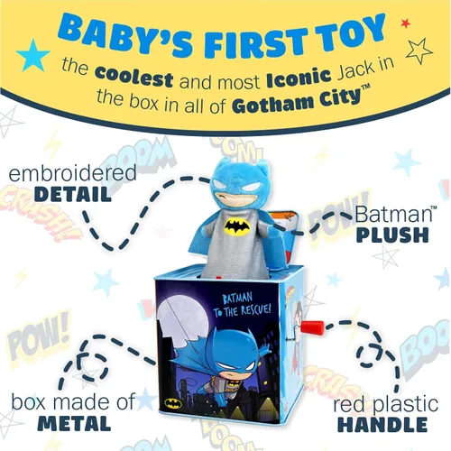 Miniatura 3 de Kids Preferred DC Comics El Batman Jack in The Box - Juguetes musicales para bebés y niños pequeños, toca "Pop Goes The Weasel" The Dark Knight