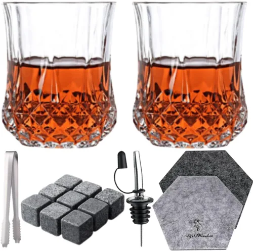 Miniatura 10 de A&A Wonders Juego de 4 piedras de whisky de alta calidad, 100 % natural, cubos de hielo reutilizables para bebidas con bolsa de transporte de 4