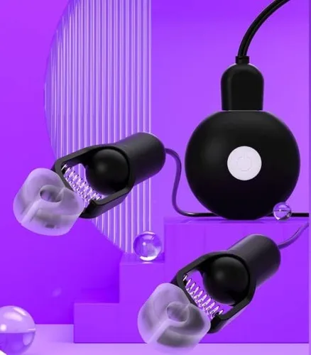 Miniatura 2 de Vibrador Pezones Clip Clítoris Clip Recargable Masturbación Femenina Masajeador (Negro)