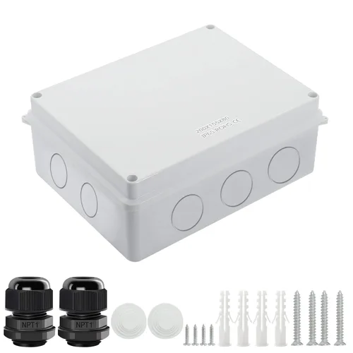 Miniatura 19 de LeMotech - Caja de conexiones, caja eléctrica IP55, resistente al agua, a prueba de polvo, plástico ABS, para proyectos electrónicos, color blanco