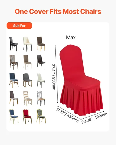 Miniatura 108 de VEVOR 150 fundas blancas para sillas de poliéster y elastano, fundas elásticas para bodas, fiestas, comedor, banquetes, sin pinzas, 150