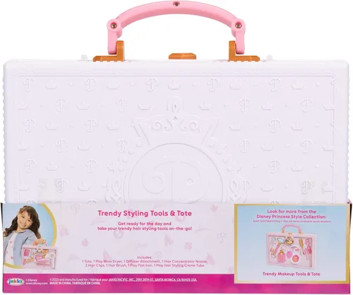 Miniatura 6 de Disney Princess Style Collection - Juego de herramientas de peinado de moda para niñas con sonido y bolsa de almacenamiento para llevar