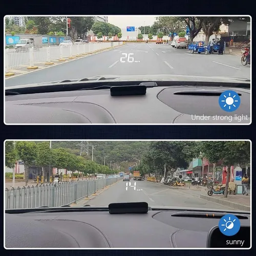 Miniatura 2 de OBD2 HUD, coche HUD velocímetro pantalla parabrisas proyector multifunción indicador alarma fatiga conducción recordatorio