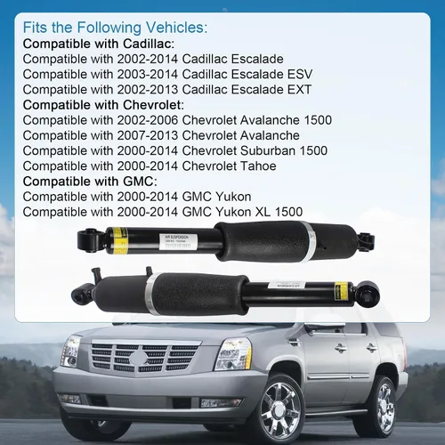 Miniatura 4 de DICMIC Amortiguador de Puntal de Aire Delantero Compatible con Cadillac Escalade Chevrolet Avalanche Suburban Tahoe GMC Yukon 2002-2006, Reemplaza#