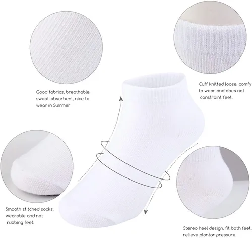 Miniatura 2 de BOOPH 15 calcetines para niños y niñas medio cojín de corte bajo