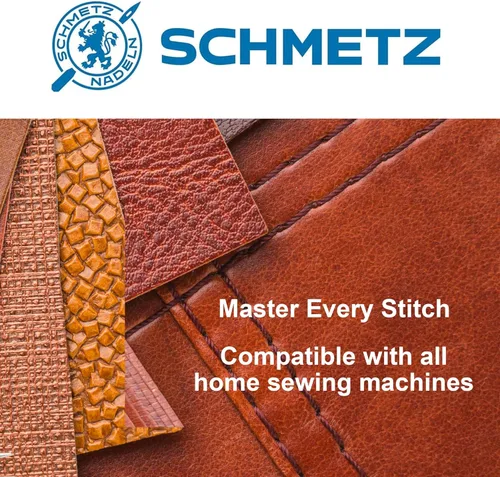 Miniatura 4 de SCHMETZ Agujas de cuero para máquina de coser – Suministros especiales resistentes, tamaño 110/18, tarjetas de 5 agujas, paquete de 1